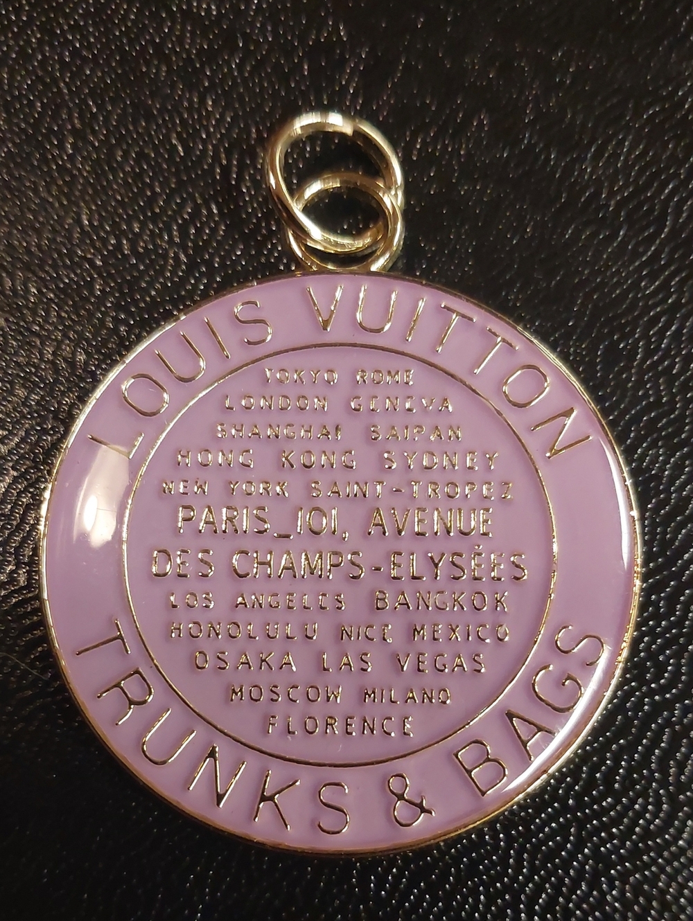 LV Lavender & Gold Trunks & Bag Charm Pendant-Double Sided